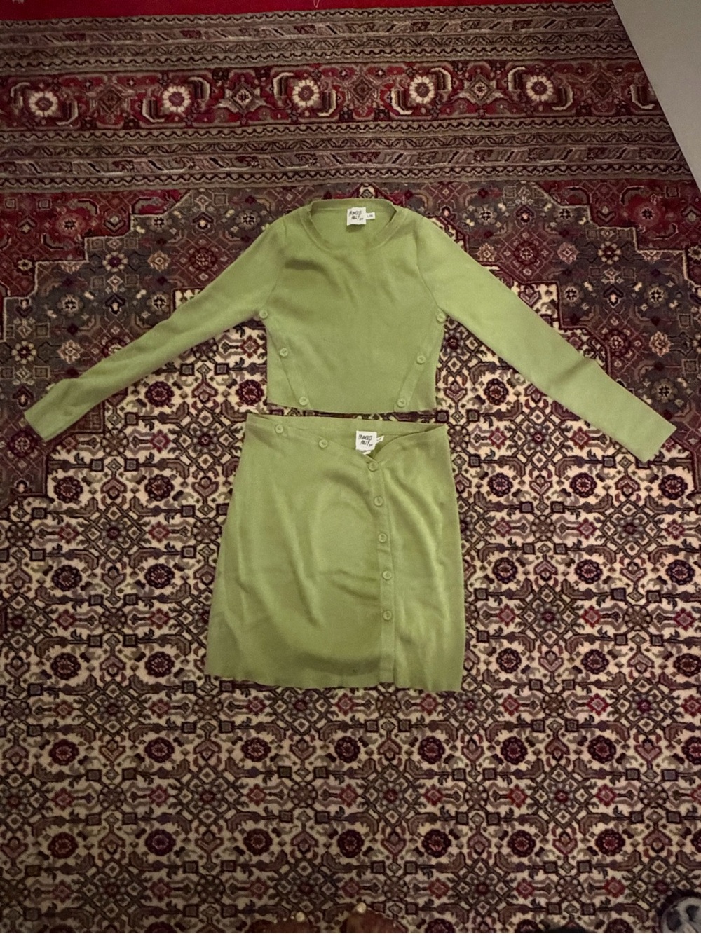 Princess Polly Green Mia Long Sleeve Skirt Set